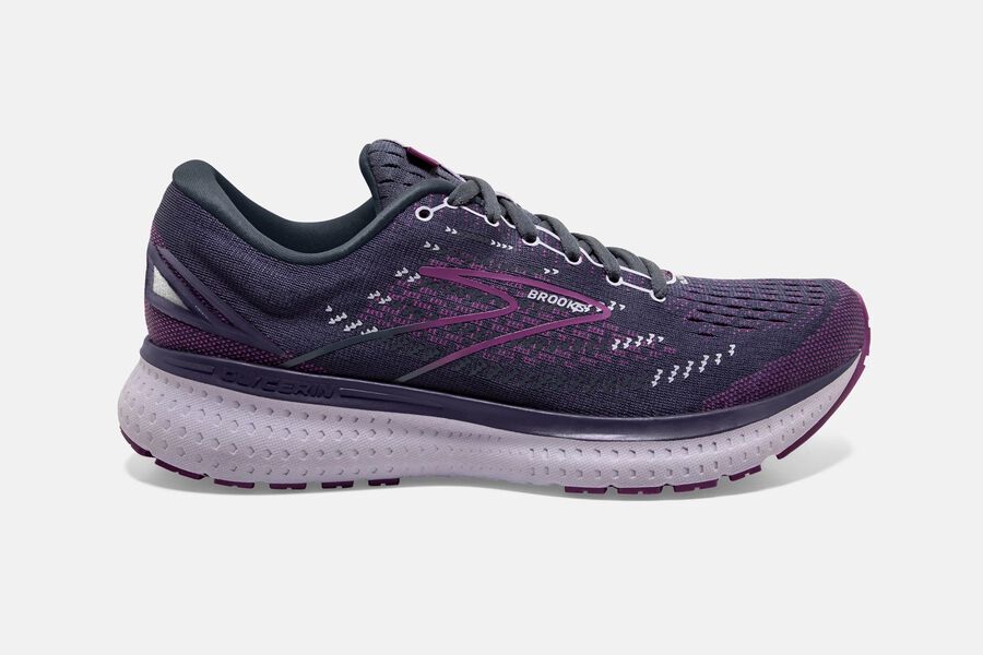 Brooks Running Shoes - Glycerin 19 Road Womens - Black/Purple - RQO-382754